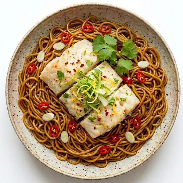 Honey & Garlic Fish With Teriyaki Noodle